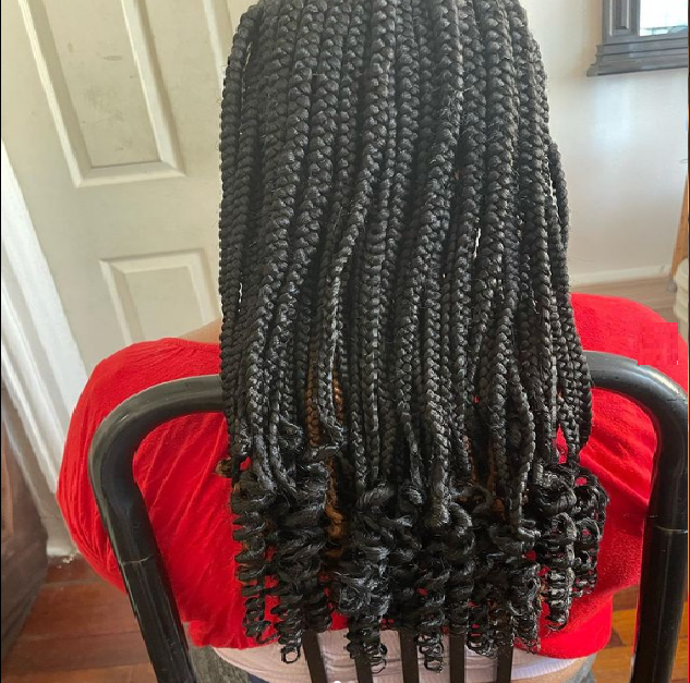 Girl's braids from back