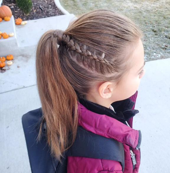 Little girl with Viking Ponytail