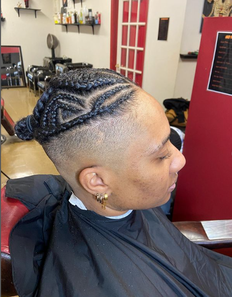 Men with Bald Fade With Braids