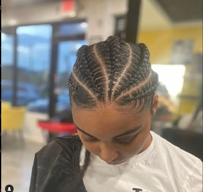 a girls braids captured from front