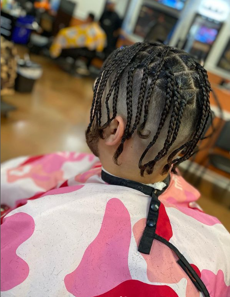 Men Box Braids With Fade For Men's