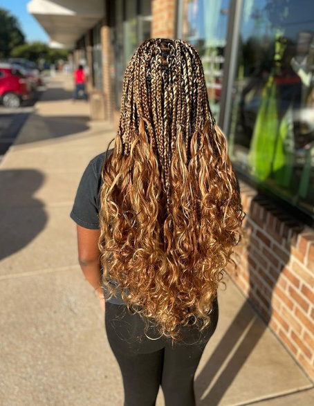 Female with Loose Curly Braids
