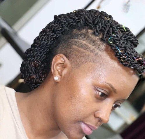 Female with Twist Braids With Fade For Women