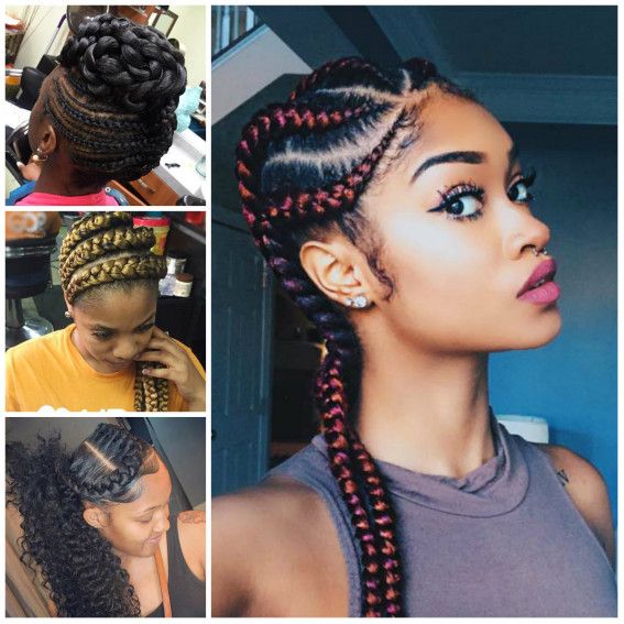 Four female with Goddess Straight Back Braids