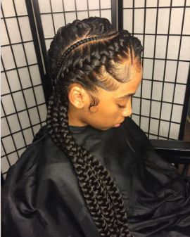 Girl with Loose Braids Hairstyle