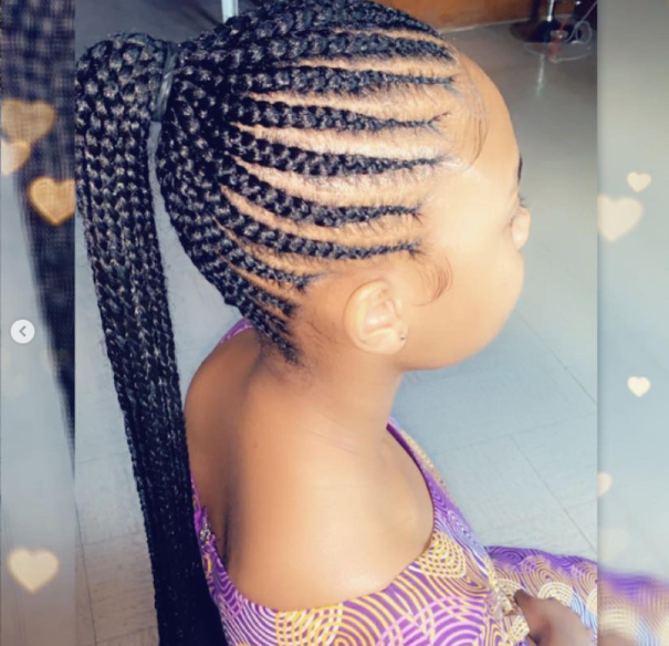 Little girl with Long Ponytail Braids