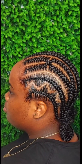 Female with Natural Hair Cornrows