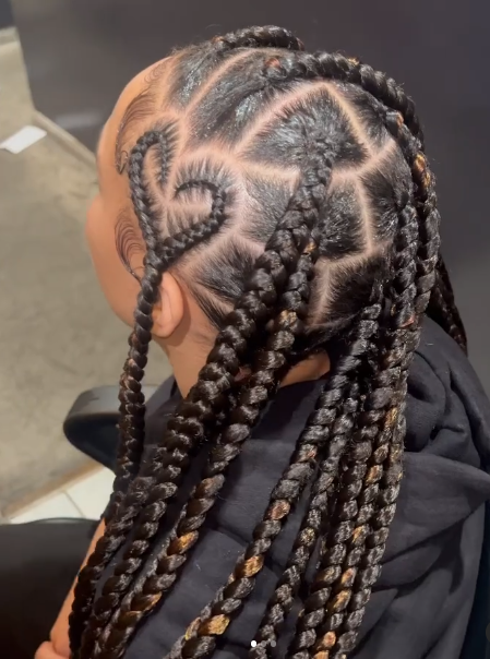 Girl with Scalp Braids With Heart