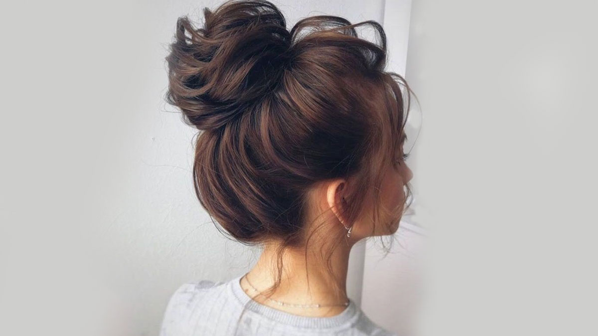 Woman with the Messy-Bun hairstyle